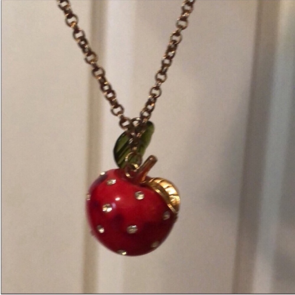 Vintage Y2K Robert Rose Apple Charm Necklace Never Worn Purchased at Lord&Taylr
